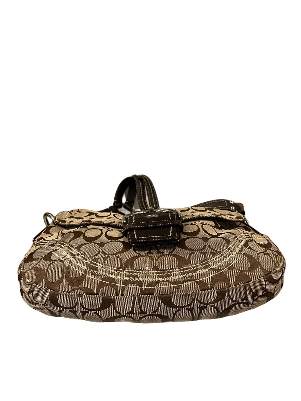 Coach Soho Signature C Jacquard Vintage Shoulder Bag with Dark Brown Trim EUC - Picture 9 of 15
